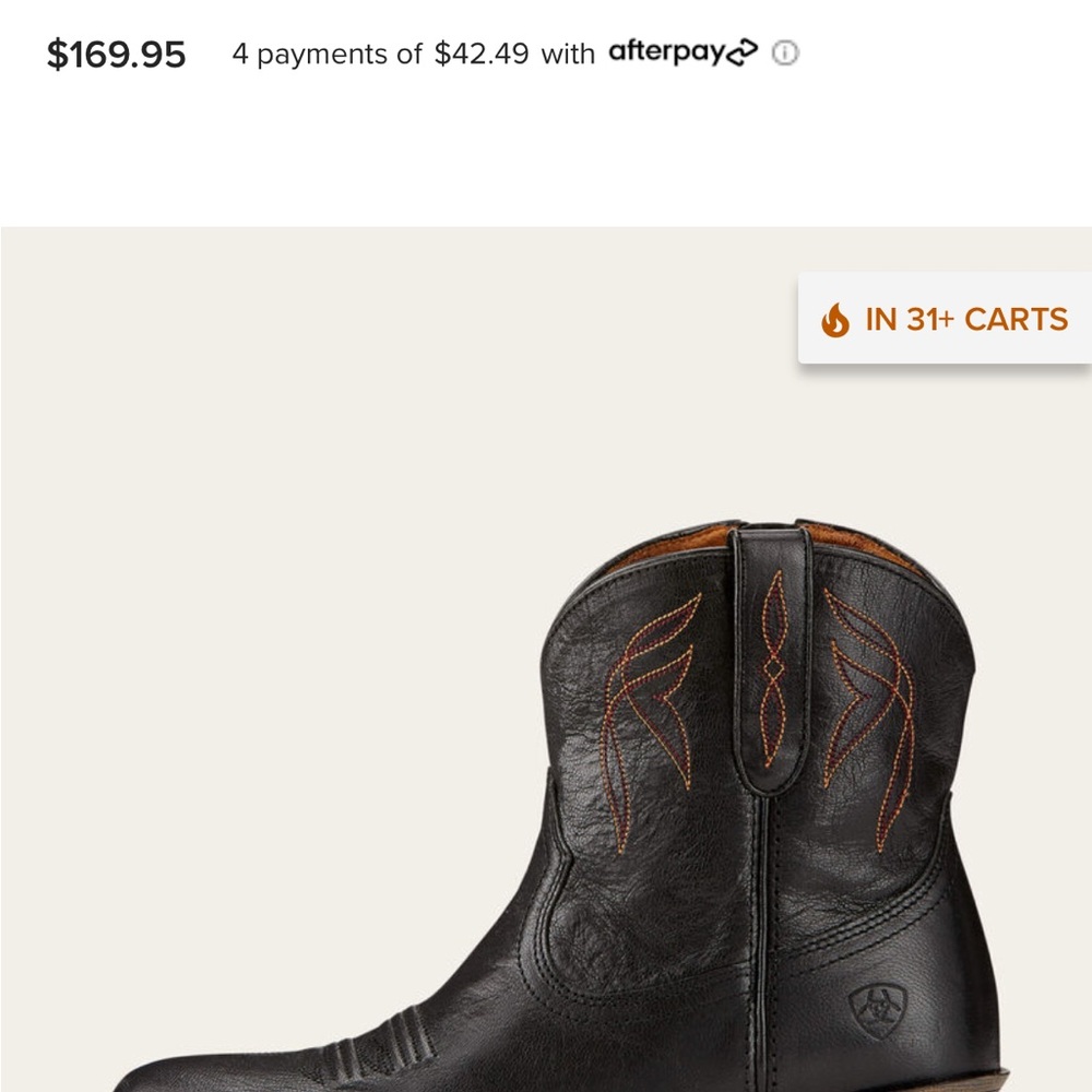 Ariat Old Black Leather Western Boots - Picture 3 of 3